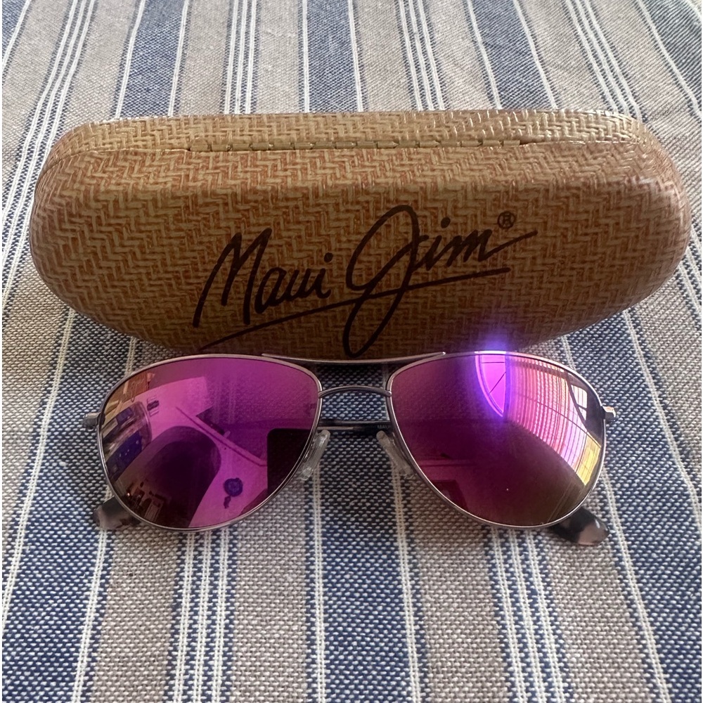 Like New Maui Jim Women's Mavericks Polarized Aviator Sunglasses